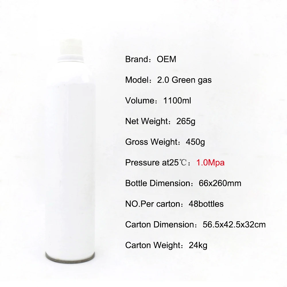 
Brand New 1.0Mpa airsoft green gas 1680ml for airsoft 