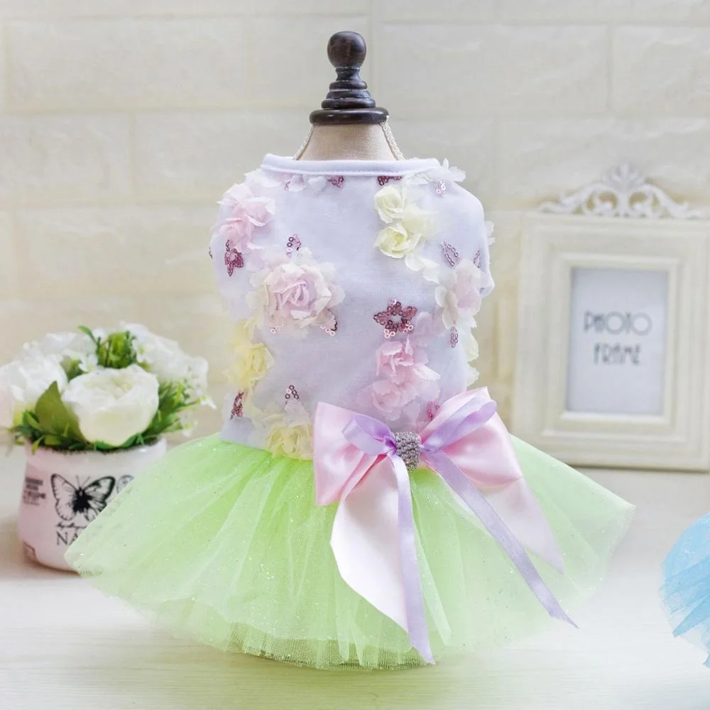 Customized puppy pink dog clothes dress