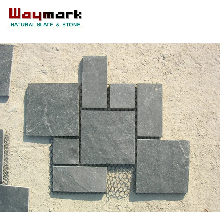 
FM-19 черный натуральный сланец каменные б/у плитняк брусчатка 