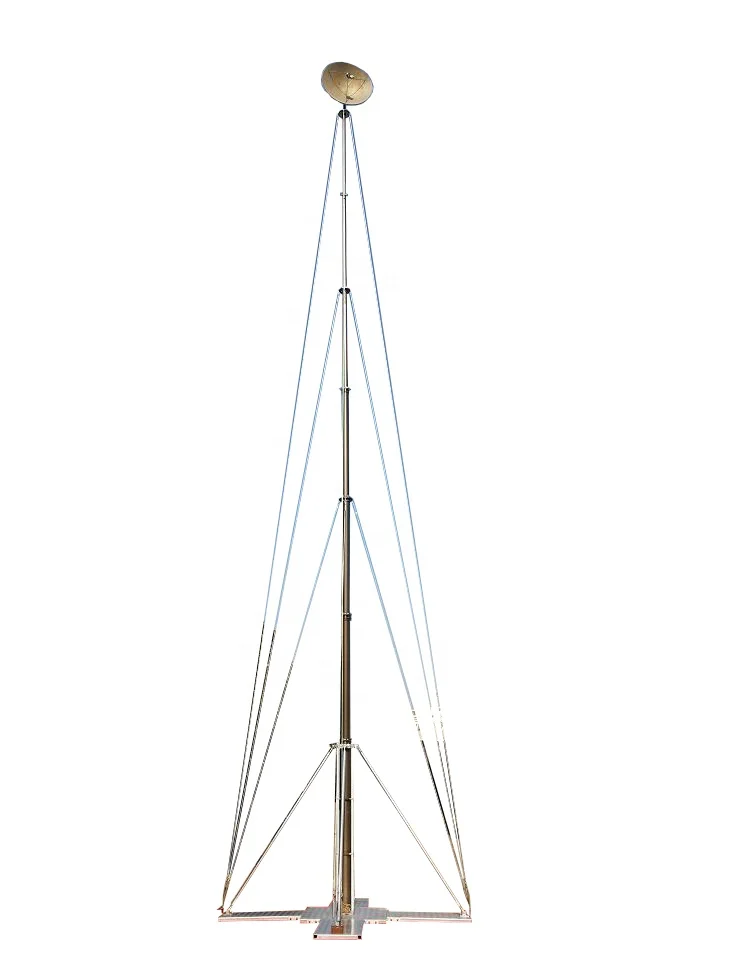 18m Heavy high telecommunication tower and telescopic antenna tower mast pole