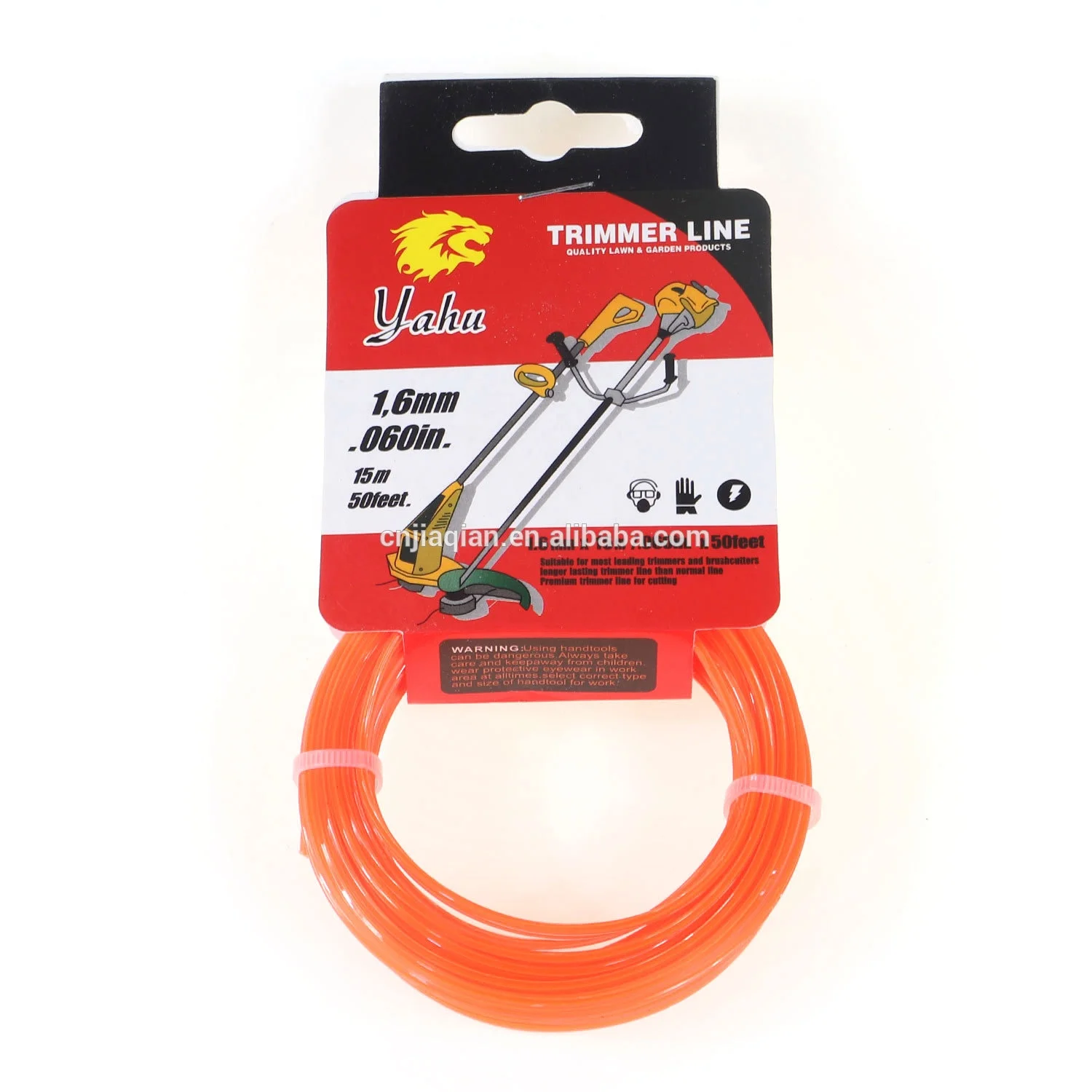 Yahu 100% Nylon 6 Card Head 15M 50ft Long Lasting And Low Noise Grass Edge Trimmer Line