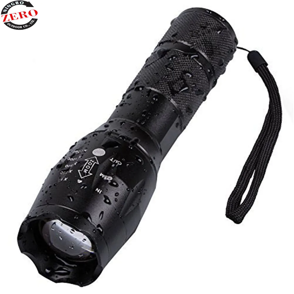 
Handheld Portable Aluminum 18650 Adjustable Focus XML T6 Zoomable Police Tactical Waterproof Military LED Flashlight 