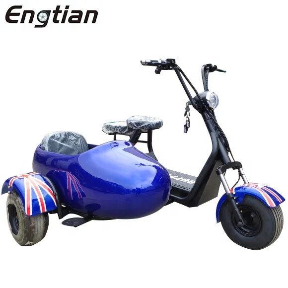 Fashion no folding 60V/72V 1000W 3 Wheel Electric Scooter For Adults electric bike conversion kit moped for sale
