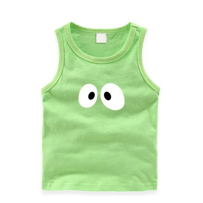 
Wholesale Summer Vest Tank Top Children Screen Print Boys T Shirt Custom Logo Brand 