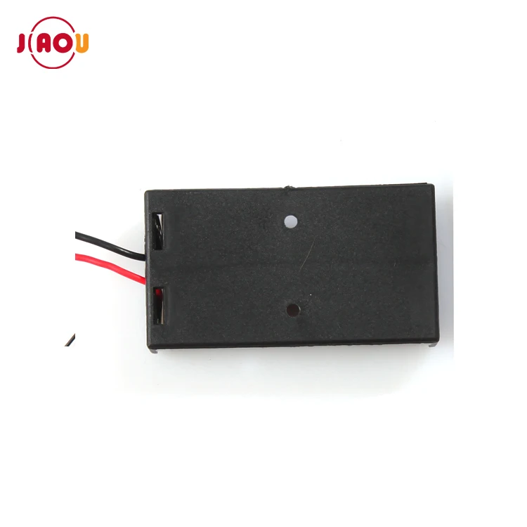 JIAOU  Plastic Black 2xAA 3V battery Holder/ Battery Storage Case Box with wire leads