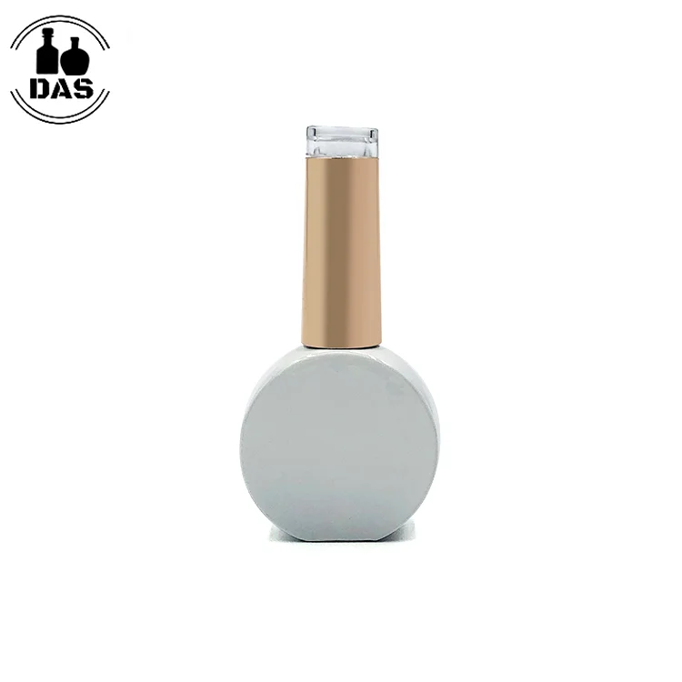 
XuZhou Das White 12ml flat round nail polish bottle 