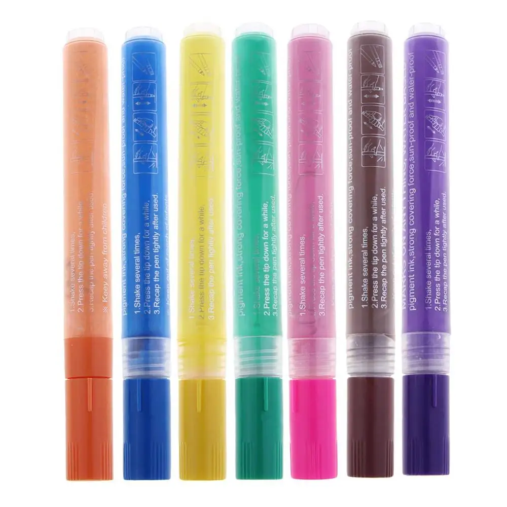 Paint Pens for Rock Painting, Ceramic, Porcelain, Glass, Wood, Fabric, Canvas. Set of 12 Acrylic Paint Markers Medium Tip