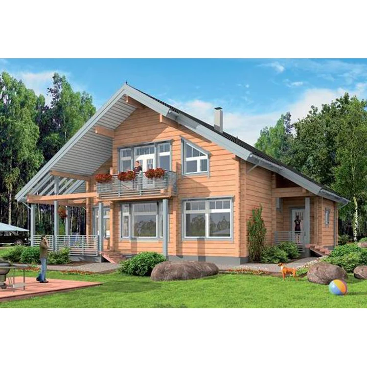 Green wooden house design prefabricated house used price
