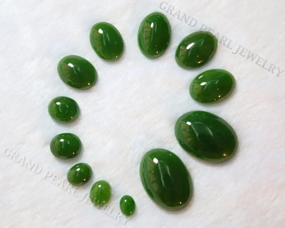 10x14mm_Oval Cabochons - Genuine Canadian Nephrite Jade