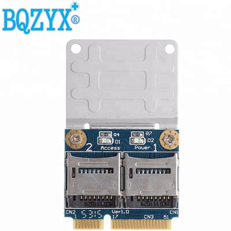 Двойной TF Micro SD карты для Mini PCI-E Экспресс + половина кронштейн памяти читателя адаптер