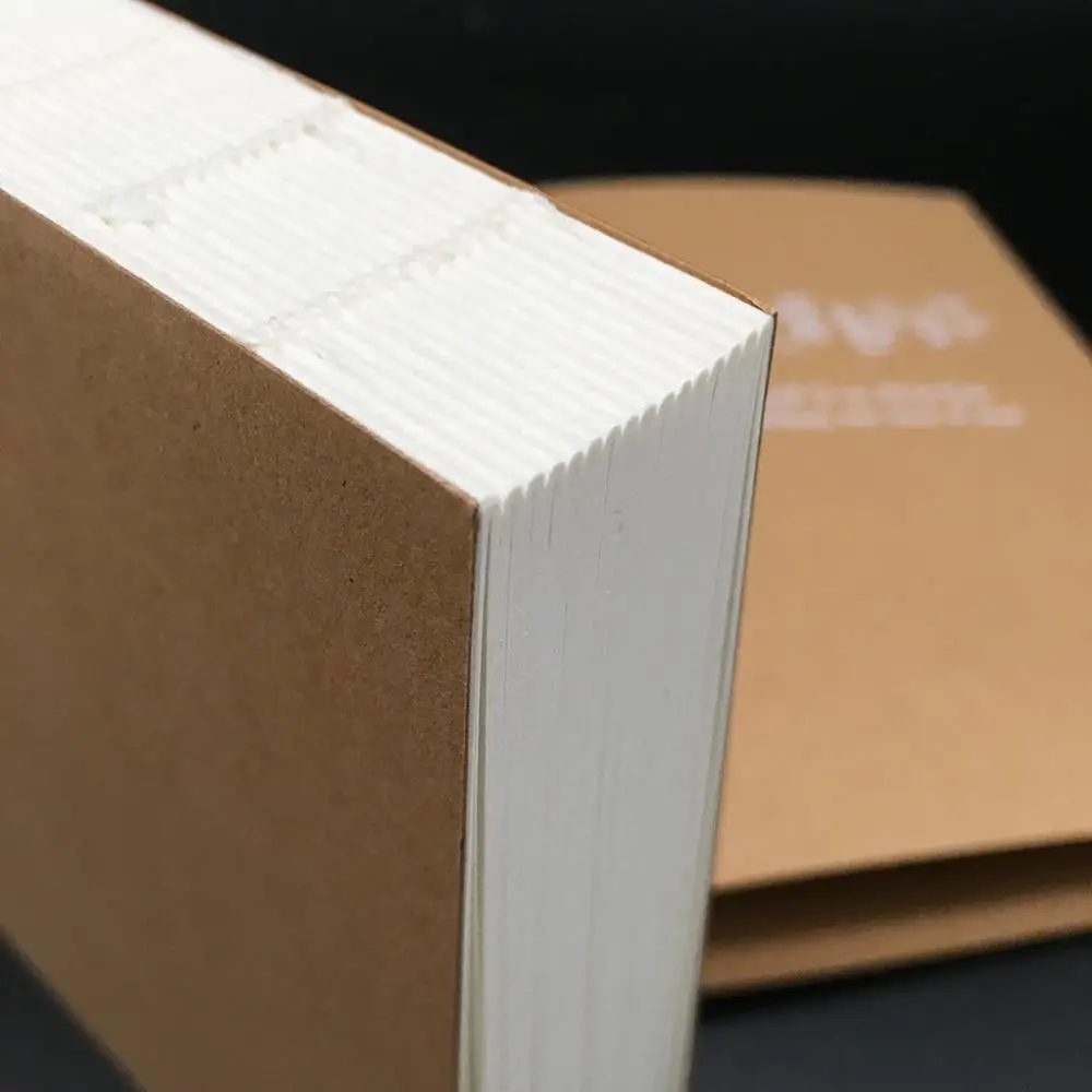 Hardcover Kraft Cover Custom Printed A4 Drawing Paper Notebook & Sketchbook for Student
