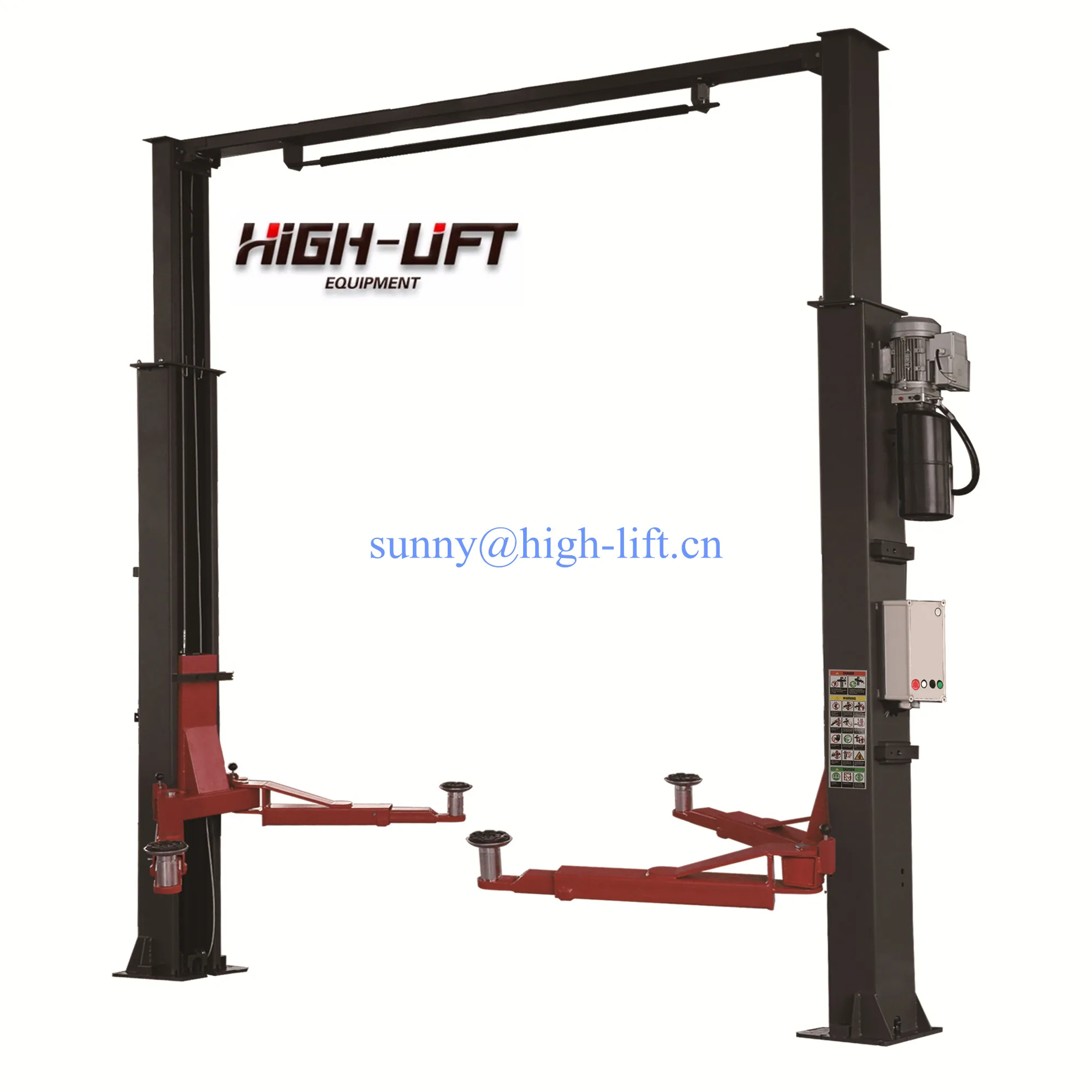 HIGH LIFT BRAND Car lifter 2 post lift 4T Automatic CLEAR FLOOR car lift electric lock release