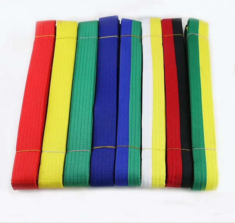 Cheap Custom Taekwondo black Belt Martial Arts Color Stripe Tip Karate Belt