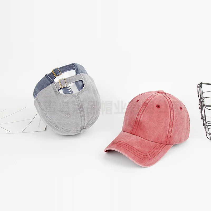 Unisex Vintage cotton washed distressed baseball cap twill plain adjustable dad hat
