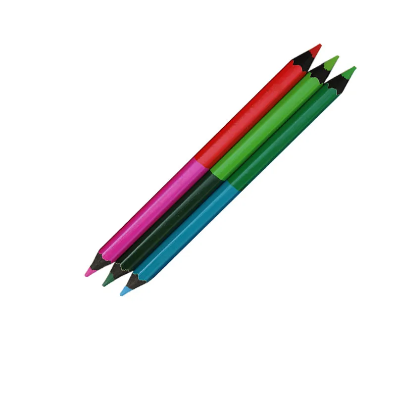 Pre Sharpened 7 Inch Jumbo size black wood double Side Bi color black wood color pencils