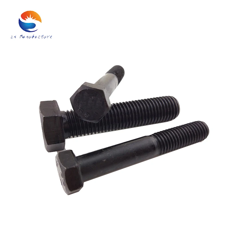 OEM High Strength Hex Bolts Fastener Manufacture Customized Special-shaped parts Black Surface Treatment DIN933 DIN931