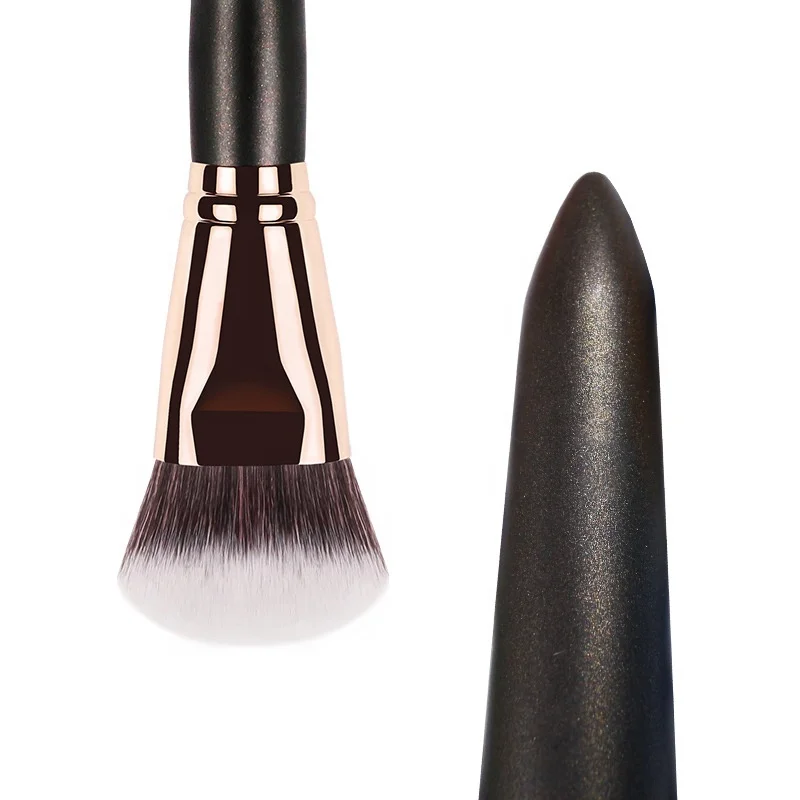 
High End Oval Black Wood Highlight Single Contour Brush Foundation Makeup Brush 