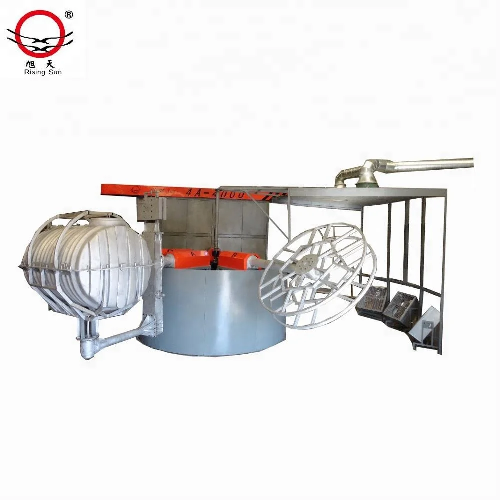 Rising Sun 3.5m oven heating carousel 3 arms 4 working stations plastic rotomolding machines