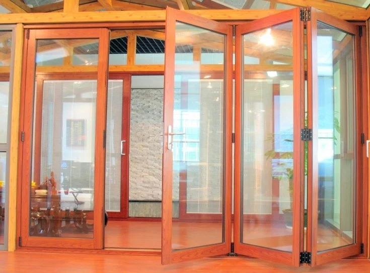 High quality frameless exterior aluminum stainless steel glass folding door system