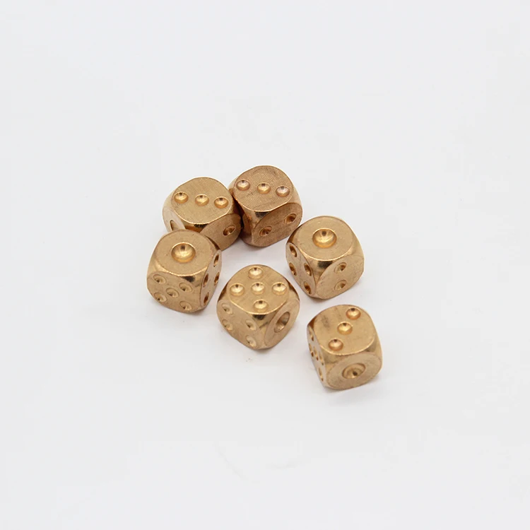 
50 pieces/lot Machining Manual Polishing Solid Brass Dice 