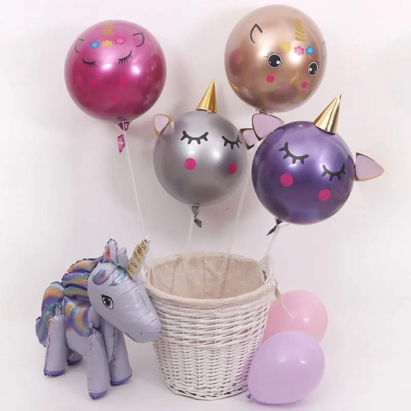 
 3D DIY Единорог хром идеальные круглые БОБО воздушные шары для украшения вечеринки  