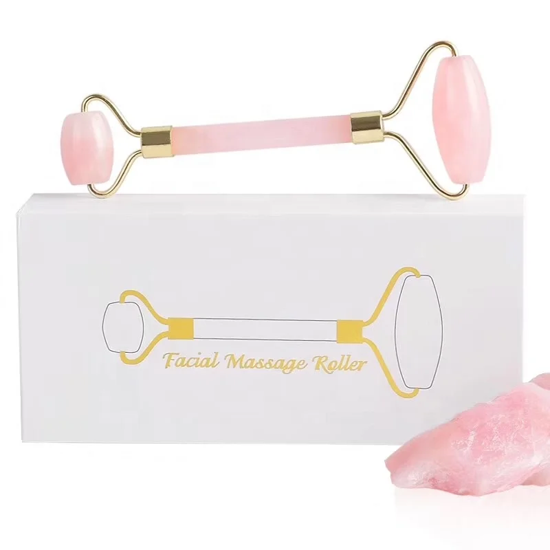 Rose Quartz Face Roller, Facial Rolling Massager, Face Massage Roller Sets