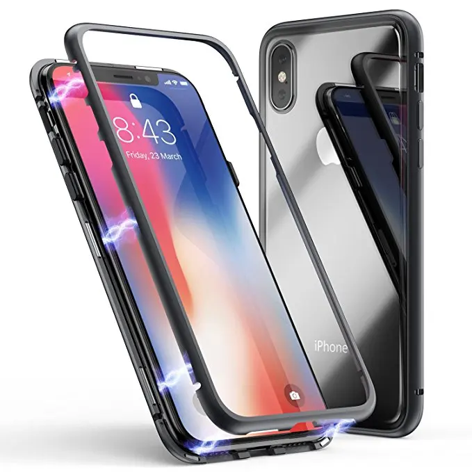  Прозрачный Магнитный чехол из закаленного стекла для телефона iPhone 11 Samsung S21 с магнитной металлической рамкой a21S
