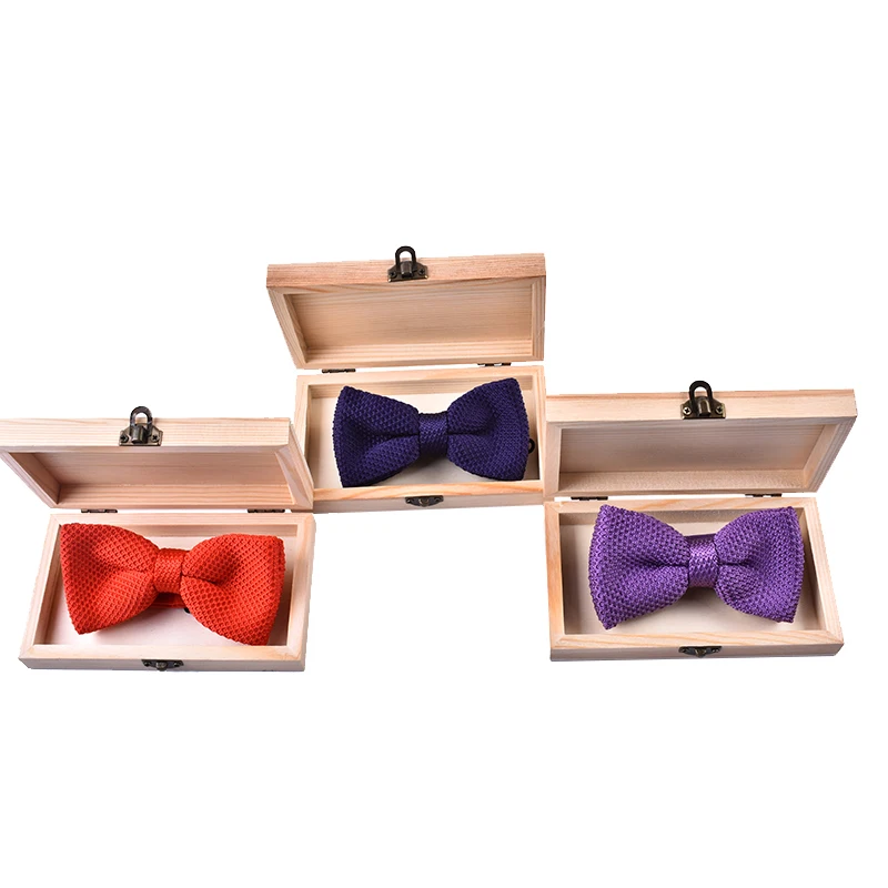
custom top quality wooden box packaging for bow tie 