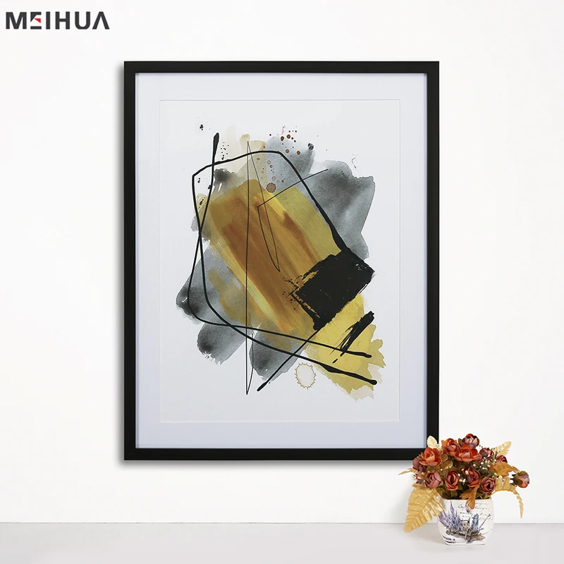 Cheap price picture frame photo frame designs painting on bedroom with paper mat