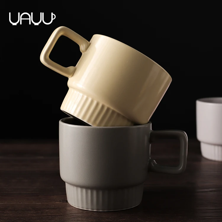 FENN в нордическом стиле 300 мл полосатый серый цвет рекламная чашка для напитков оптовая продажа керамическая кружка индивидуальная Подарочная