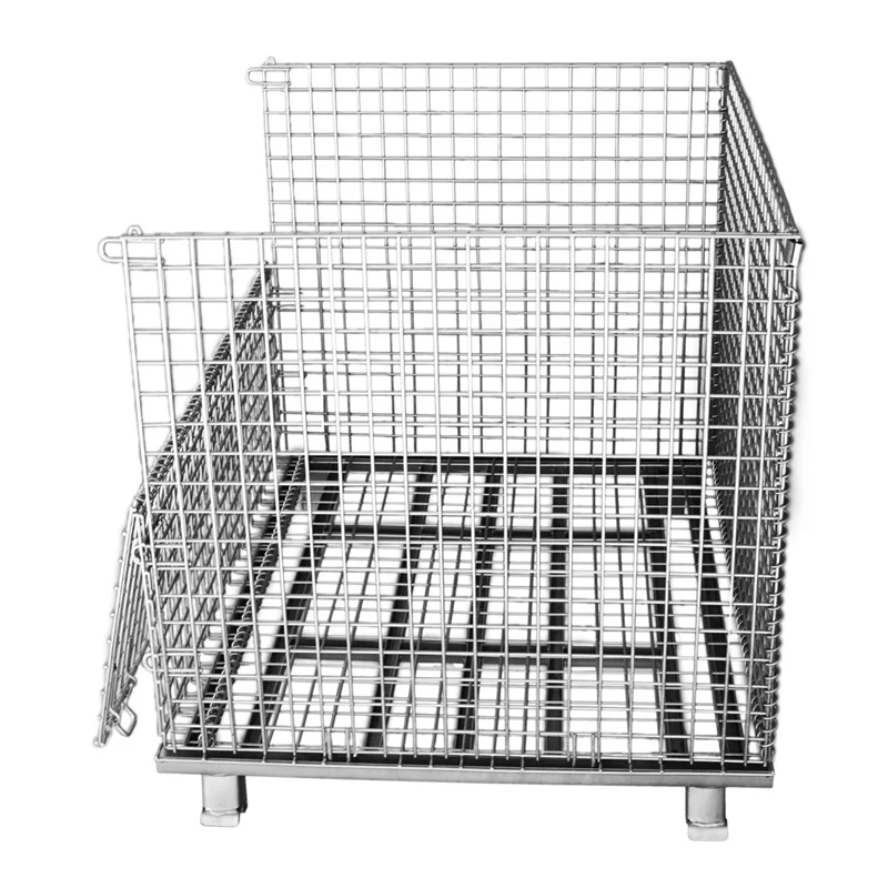 Collapsible Stackable Metal Wire Mesh Stacking Storage Stillages Cage for Warehouse