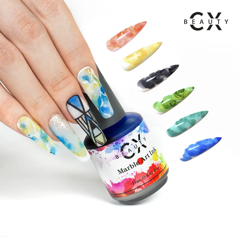 CX BEAUTY жидкие чернила без УФ светодиодной лампы мраморные цветение