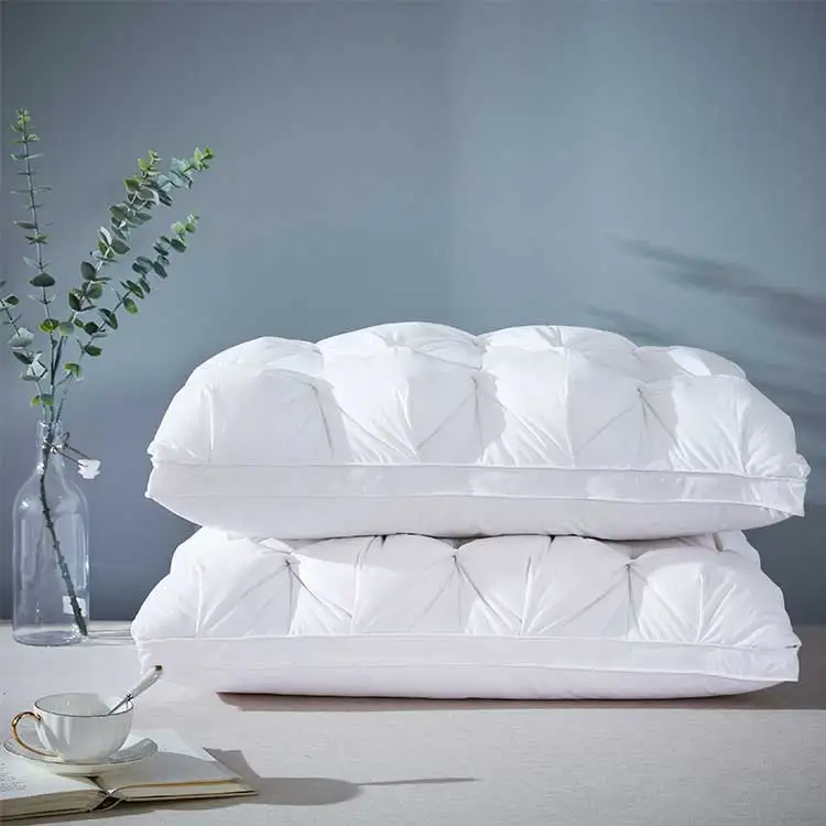 Pillow100% Cotton Fabric Down Feather Pillows Cheap Decorative Hotel Insert Pillow Almohada Fluffy Bed Pillow For Sleeping