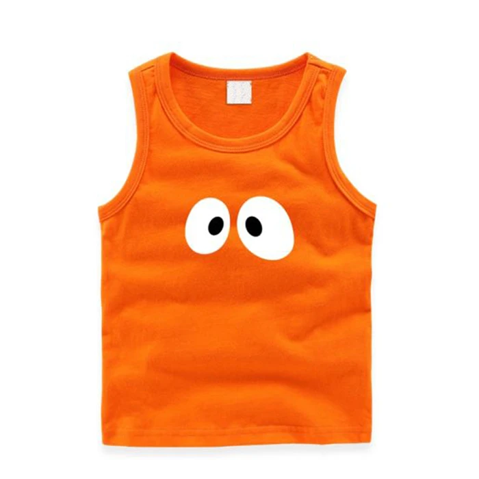 
Wholesale Summer Vest Tank Top Children Screen Print Boys T Shirt Custom Logo Brand 
