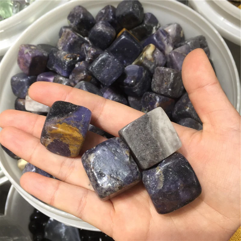 Large Piece Natural China Sugilite Gemstone Gravel Cube Tumbled Stones