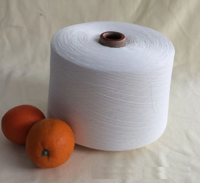 30/1 Pes 100% Ring Spun Virgin White polyester Yarn