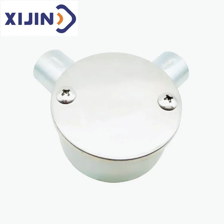 Theadless Metal Conduit Fittings- 20mm  Angle 2  Way Junction Box with Lid and Gasket