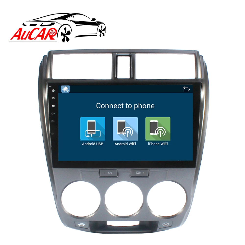 Автомагнитола AuCAR 10 1 дюйма Android сенсорный экран автомобильная стереосистема видео аудио автомобильный мультимедийный плеер головное устройство для Honda City