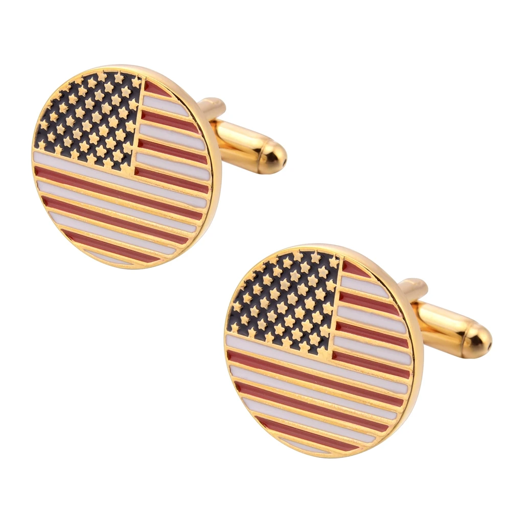 Hot Sale Square USA Countri Flag Cufflink Shirt