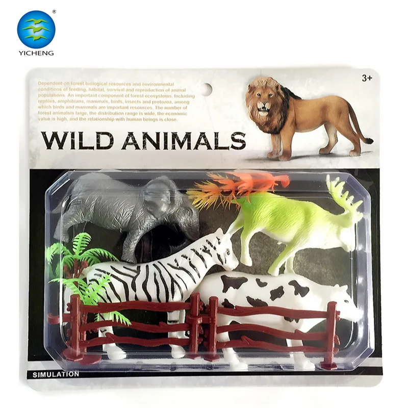 Китайская фабрика оптовая цена пластиковый набор игрушек для животных в джунглях