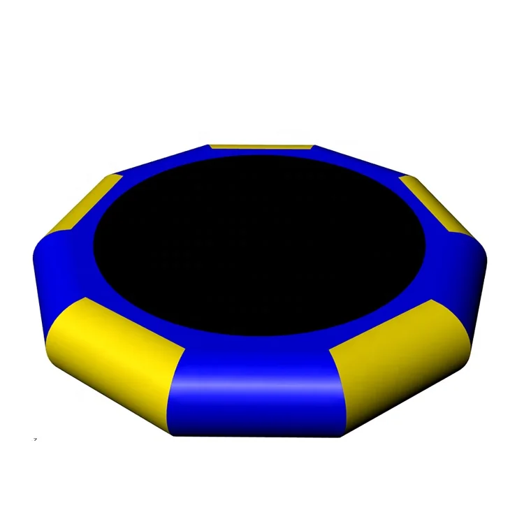 
water park use water play toy blow up water jumping trampoline games metal structure inflatable floating trampoline 