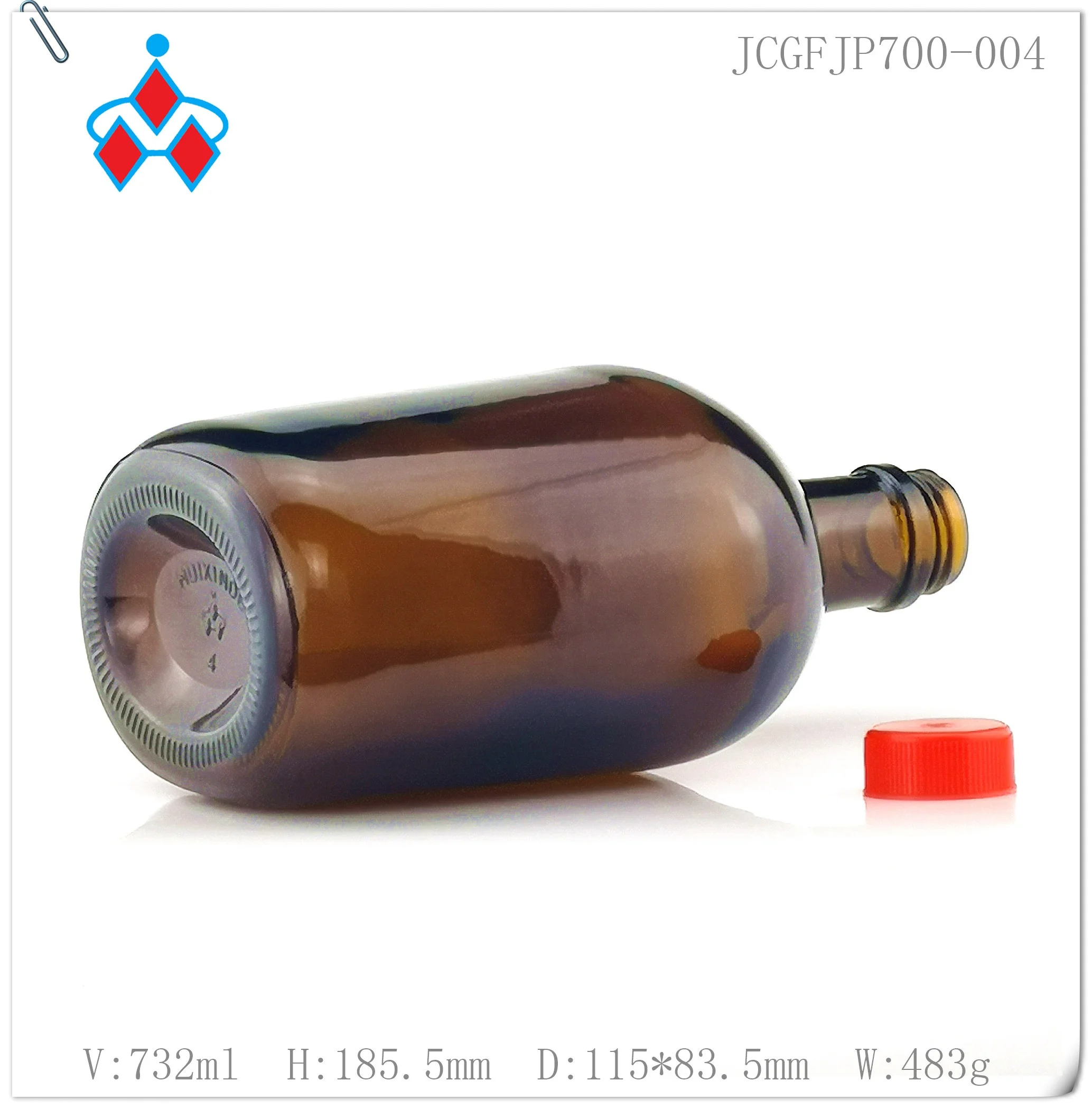 700 мл 2019 горячая Распродажа флип-Кепка стеклянная бутылка для вина круглая
