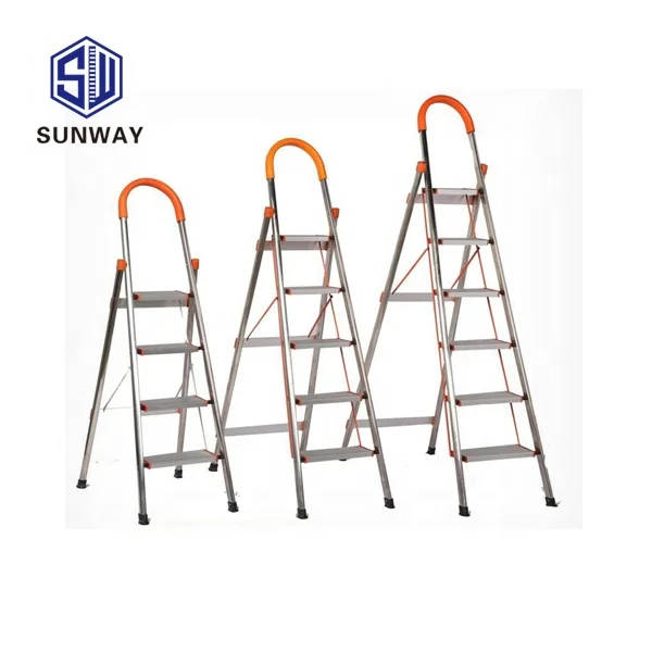 SW-HL105 D Type 5 Steps Home Fixing Use Folding Household Ladder With Handrail
