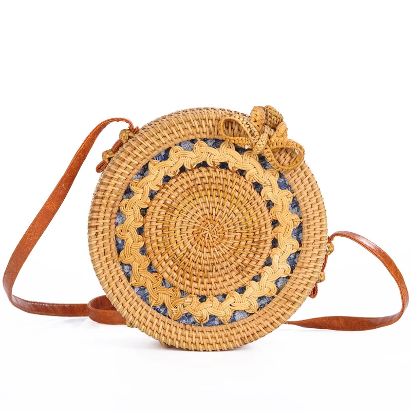 Popular Products 2019 Shoulder Round Women Beach Bag Rattan Bag Straw