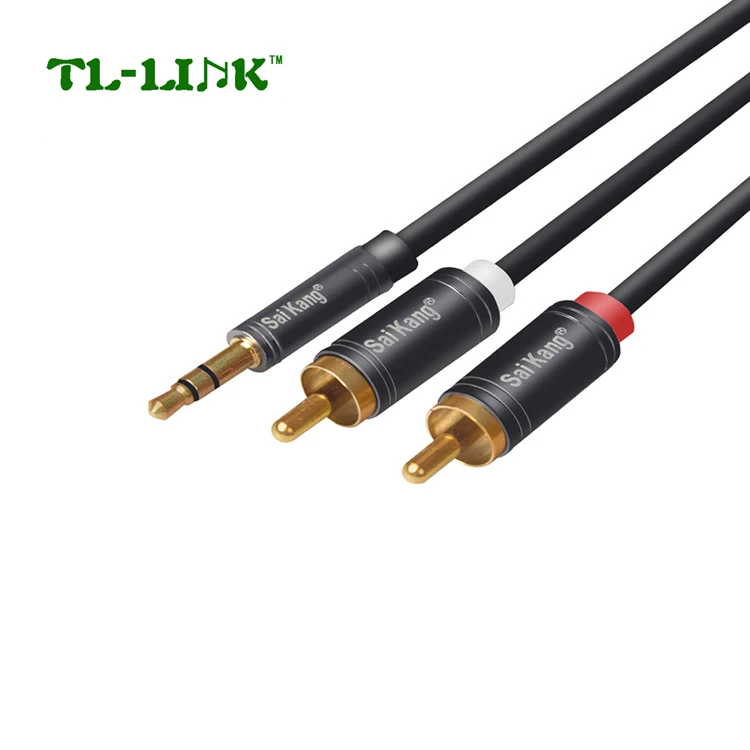 Лучшая цена 3.5 мм 2 RCA мужчинами аудио кабель Y Splitter аудио кабель адаптер 2 RCA к 3.5 мм