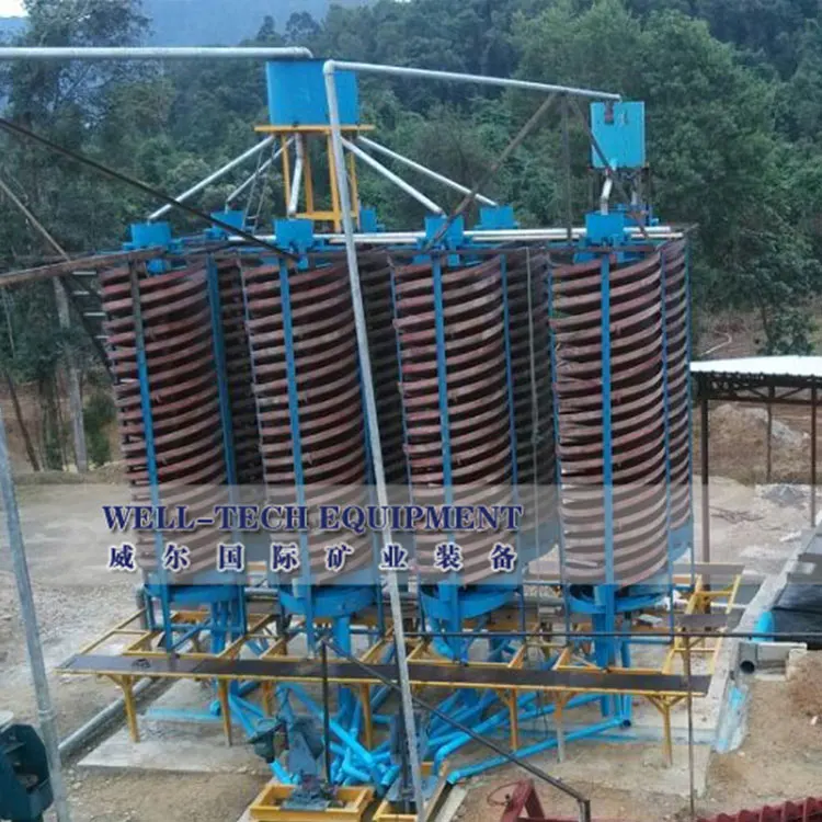 Cassiterite tin ore processing plant spiral concentrator whole line machine from Gandong/Well-Tech Equipment