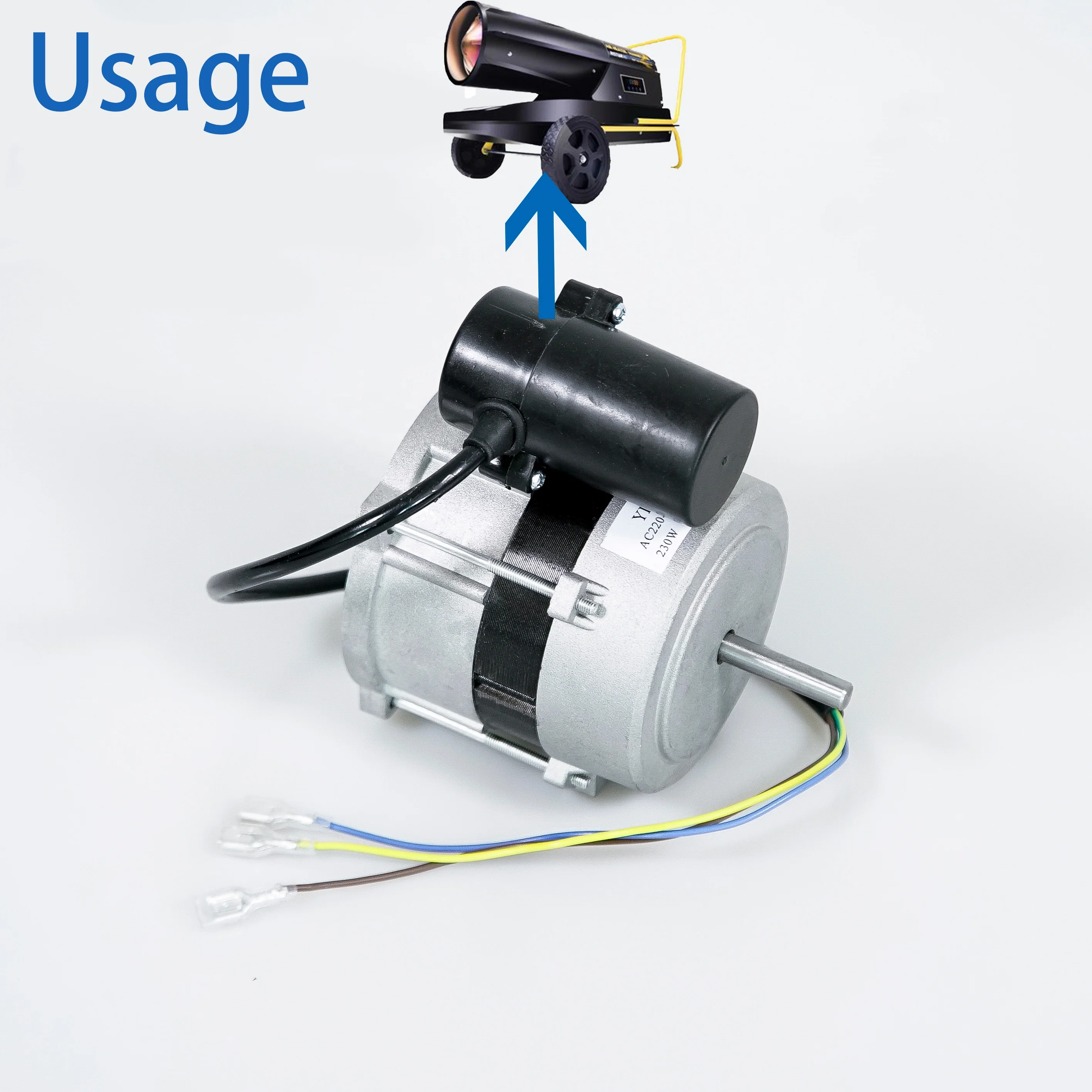 YD-8040 230W AC electric motor for Industrial coal oil fuel heater Industrial fan heater motor 220V 230V 240V 50HZ 60HZ