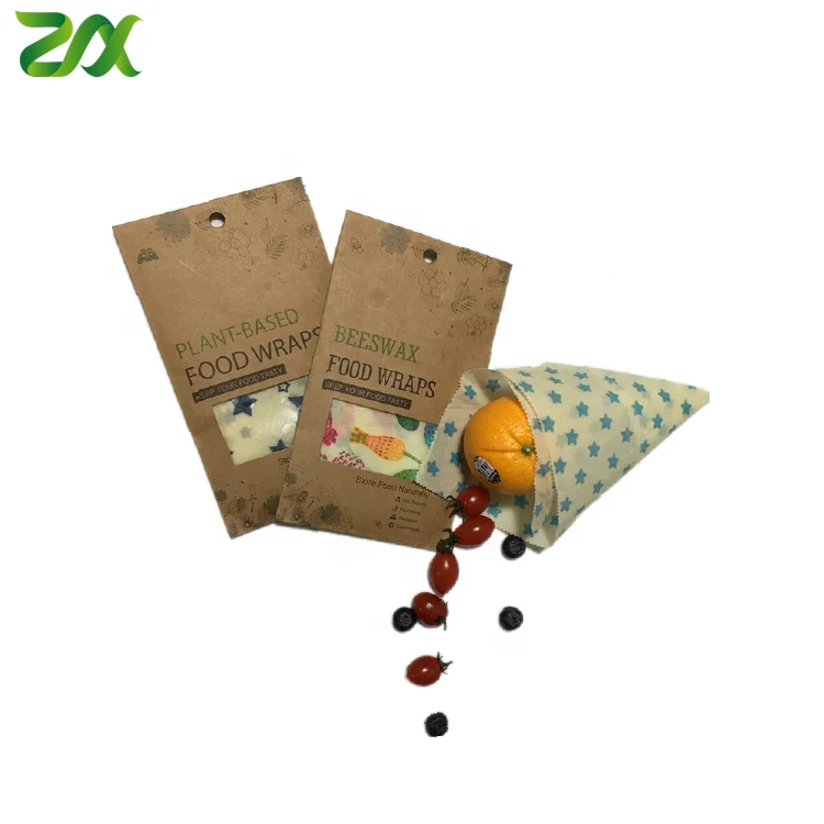 100% Organic Cotton Bees Washable and Reusable Wax Food Wrap of Natural Environmentally