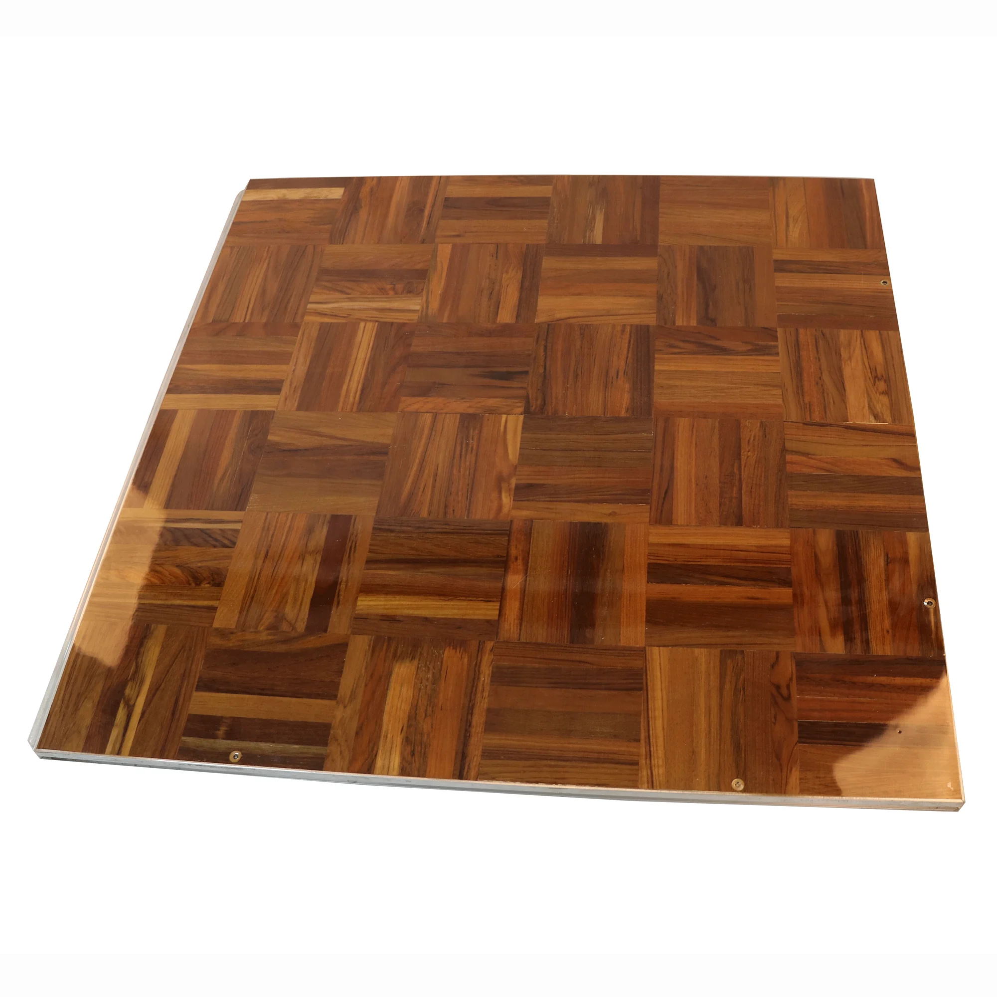 aluminum edge teak solid wood high gloss wedding party dance floor for sale