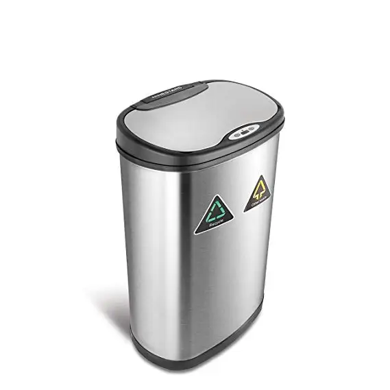 Recycle trash can wholesale 2 compartments automatic trash cans